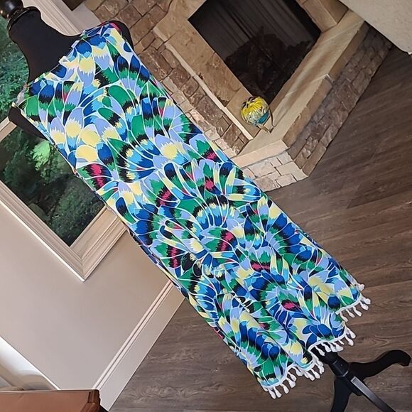 Magic sz M colorful A line dress with fringed bottom - Picture 3 of 9